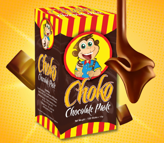 choko chocolate paste stick package designing